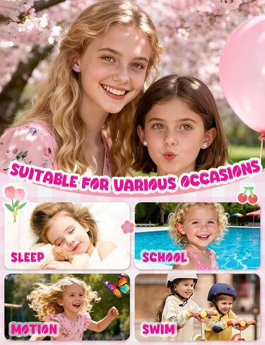 THUNARAZ 16 Pairs Hypoallergenic Screw Back Earrings for Girls Women Surgical Steel Cute CZ Heart Flower Star Butterfly Screwback Stud Earrings Set 20G in Kuwait