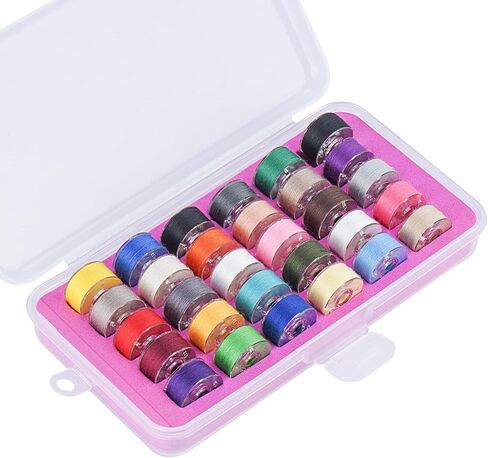 Simthread 28pcs Prewound Bobbin Thread Size A SA156 90WT - Assorted Colors in Kuwait