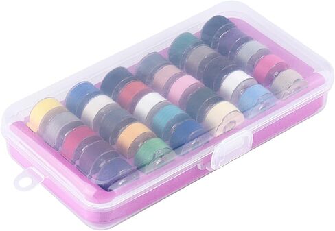 Simthread 28pcs Prewound Bobbin Thread Size A SA156 90WT - Assorted Colors in Kuwait