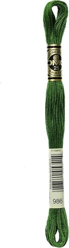 DMC 117-986 6 Strand Embroidery Cotton Floss, Very Dark Forest Green, 8.7-Yard in Kuwait