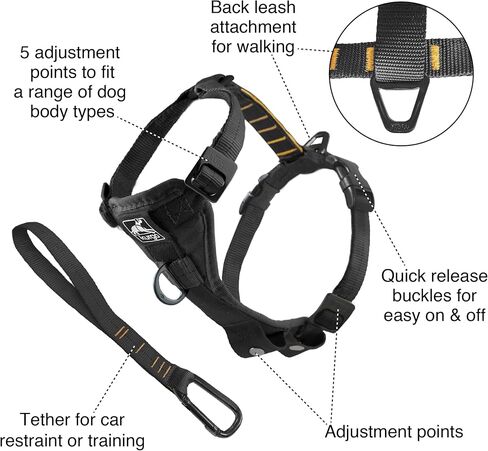 Kurgo Tru-Fit Smart Harness, Black, Small in Kuwait