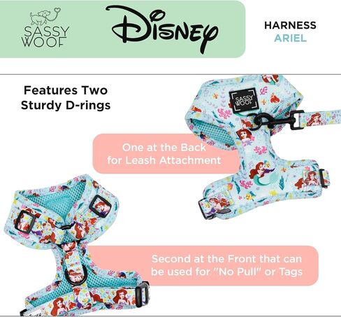 Sassy Woof Dog Adjustable Harness - Disney's Ariel - XXS in Kuwait