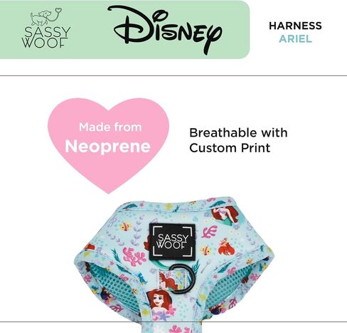 Sassy Woof Dog Adjustable Harness - Disney's Ariel - XXS in Kuwait