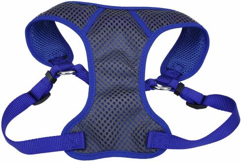 حزام للكلاب مريح وناعم قابل للتعديل من Coastal Pet - حزام للكلاب الكبيرة والصغيرة - حزام متين للكلاب مع وسادة صدر شبكية - رمادي مع أزرق، 1 بوصة × 26-38 بوصة in Kuwait
