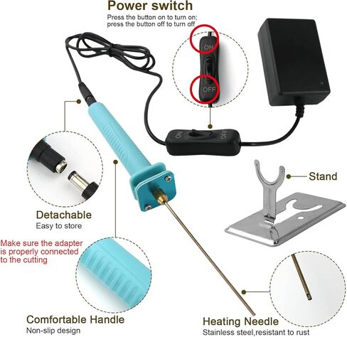 Foam Cutter Electric Hot Wire Cutter Pen 10CM Foam Board Cutting with Stand 18W Hot Knife Styrofoam Cutting Pen with Adaptor Foam Cutting Tool for White Safe Styrofoam,Arts,Handcraft in Saudi Arabia