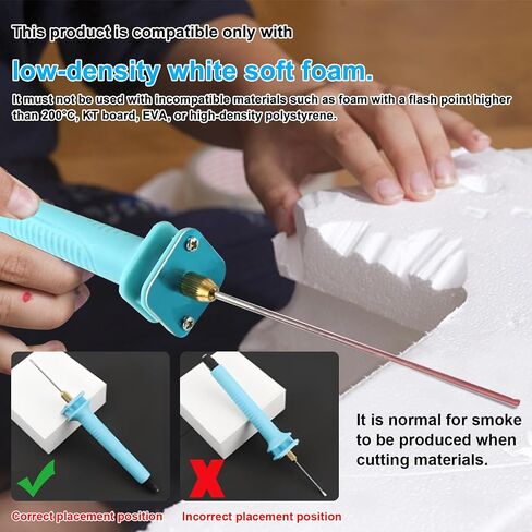 Foam Cutter Electric Hot Wire Cutter Pen 10CM Foam Board Cutting with Stand 18W Hot Knife Styrofoam Cutting Pen with Adaptor Foam Cutting Tool for White Safe Styrofoam,Arts,Handcraft in Saudi Arabia