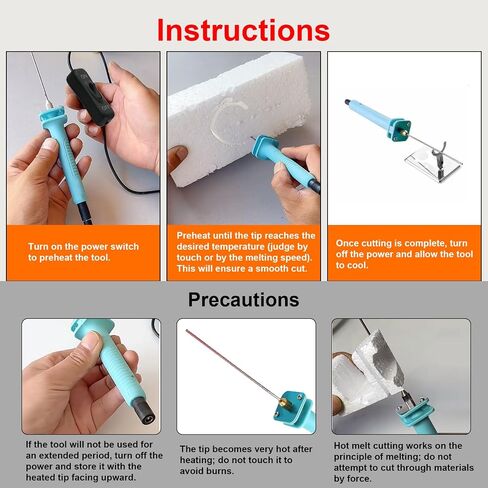 Foam Cutter Electric Hot Wire Cutter Pen 10CM Foam Board Cutting with Stand 18W Hot Knife Styrofoam Cutting Pen with Adaptor Foam Cutting Tool for White Safe Styrofoam,Arts,Handcraft in Saudi Arabia