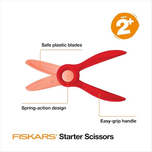 Fiskars Starter Toddler Scissors for Kids Ages 2+, Red in Kuwait