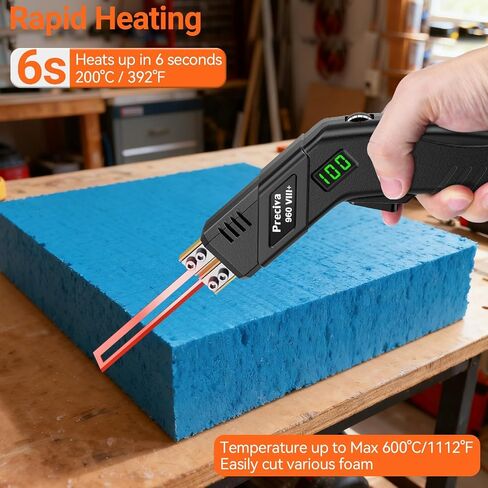 Preciva Hot Knife Foam Cutter with Digital Display, Electric Foam Cutting Tool Kit, Pure Copper Base, 20 Adjustable Temperatures with Overheat Protection, Ideal for PE Foam, XPS, Rope, Fabric, DIY in Kuwait