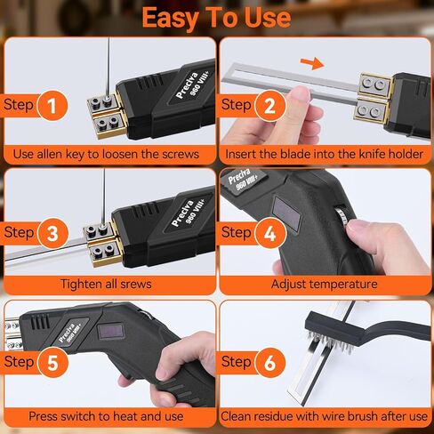 Preciva Hot Knife Foam Cutter with Digital Display, Electric Foam Cutting Tool Kit, Pure Copper Base, 20 Adjustable Temperatures with Overheat Protection, Ideal for PE Foam, XPS, Rope, Fabric, DIY in Kuwait