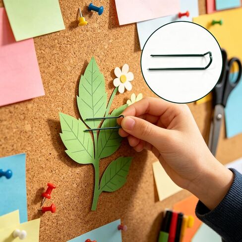 100 Pieces 1.7 inch Green Floral Pins, Greening Pins, U-Shaped Fern Plant Pin for Straw Wreaths, Bouquets, Fern Moss & DIY Craft Projects. in Kuwait