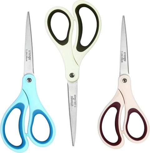 LIVINGO 8" Scissors All Purpose 3 Pack for Office in Kuwait