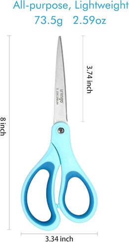 LIVINGO 8" Scissors All Purpose 3 Pack for Office in Kuwait