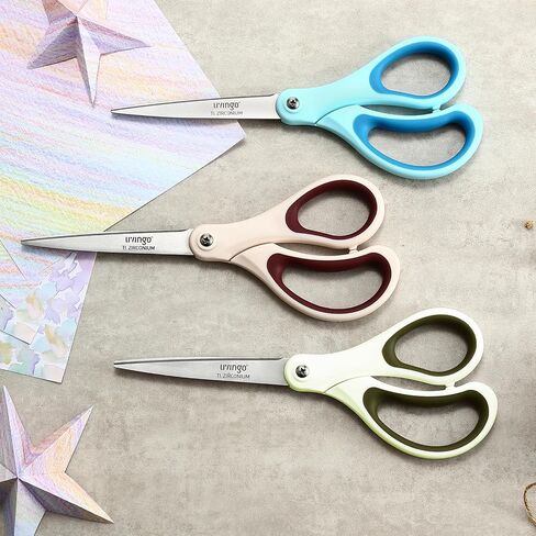 LIVINGO 8" Scissors All Purpose 3 Pack for Office in Kuwait