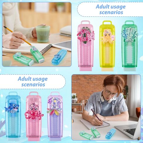 24 Pcs Cute Ocean Retractable Eraser for Pencils Cute School Supplies Kawaii Erasers for Kids Fun Cartoon Erasers Back to School Supplies Kid Party Favors Gift in Kuwait