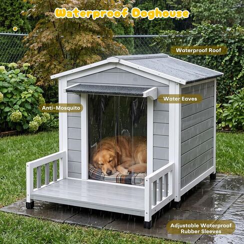Large Dog House for Small Medium Large Dog Wood 43" Grey in Kuwait