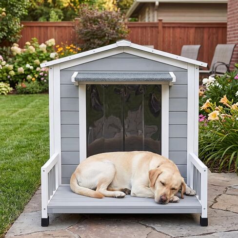Large Dog House for Small Medium Large Dog Wood 43" Grey in Kuwait