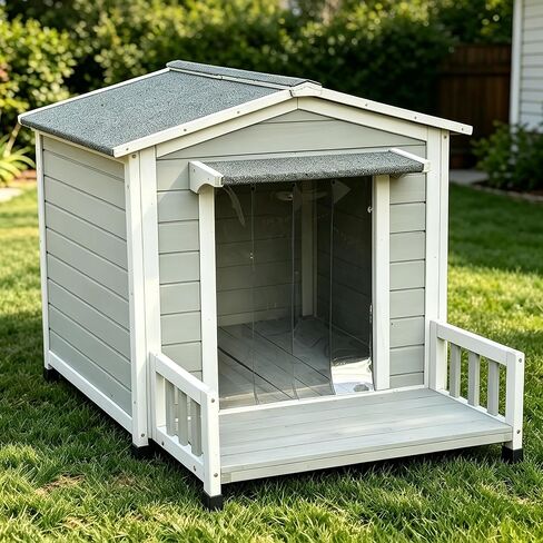 Large Dog House for Small Medium Large Dog Wood 43" Grey in Kuwait
