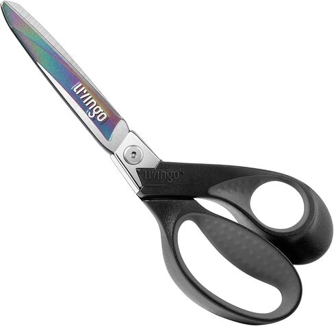 LIVINGO 9" Heavy Duty Titanium Coated Stainless Steel Scissors, (Red/Black) in Kuwait