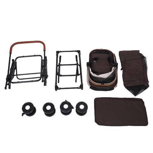 Double Pet Stroller Lightweight Foldable 4 Wheels Strolling Cart in Kuwait