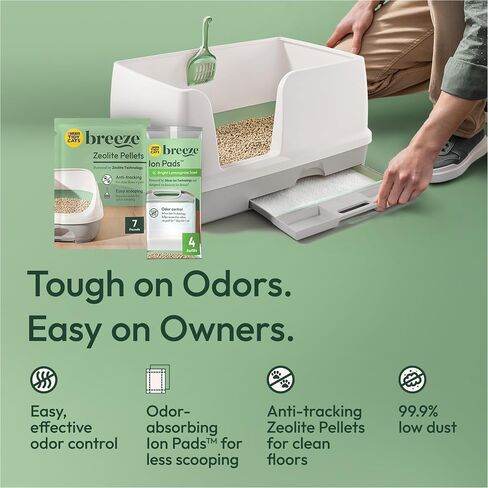 Purina Tidy Cats Breeze Litter Box System Kit with Pellet Cat Litter, XL Litter Box and Litter Box Pads in Kuwait