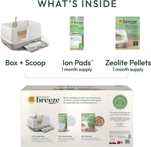 Purina Tidy Cats Breeze Litter Box System Kit with Pellet Cat Litter, XL Litter Box and Litter Box Pads in Kuwait