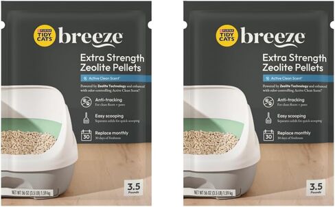 Tidy Cats Breeze Extra Strength Zeolite Pellets, Active Clean Scent 3.5 lb (Pack of 2) in Kuwait