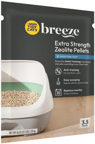 Tidy Cats Breeze Extra Strength Zeolite Pellets, Active Clean Scent 3.5 lb (Pack of 2) in Kuwait