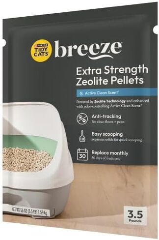 Tidy Cats Breeze Extra Strength Zeolite Pellets, Active Clean Scent 3.5 lb (Pack of 2) in Kuwait
