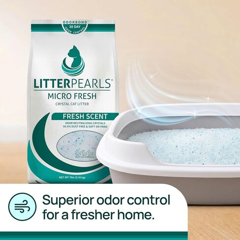 Litter Pearls Micro Fresh Scented Crystals 30-Day Odor Control Litter 7lb in Kuwait