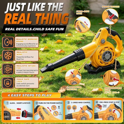 USB Rechargeable Kids Leaf Blower Toy Ages 3+ in Kuwait