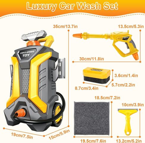 deAO Kids Car Wash Toy with Spray Gun Outdoor Water Play for Ages 3-8 in Kuwait