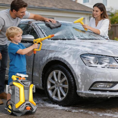 deAO Kids Car Wash Toy with Spray Gun Outdoor Water Play for Ages 3-8 in Kuwait