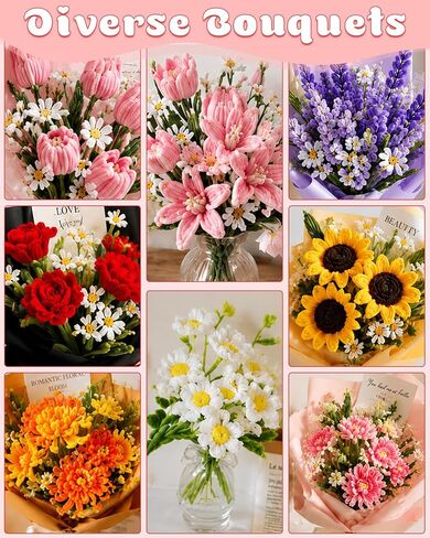 864PCS Pipe Cleaners Craft, Pipe Cleaners Flowers Kit with Handle, 13Colors Chenille Stems,Art and Craft Supplies in Kuwait