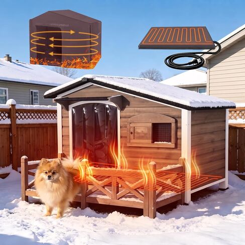 GUTINNEEN Heated Dog House for Outside Iron Frame Outdoor Shelter in Kuwait