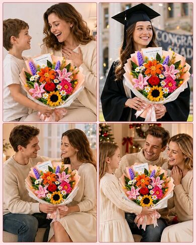 864PCS Pipe Cleaners Craft, Pipe Cleaners Flowers Kit with Handle, 13Colors Chenille Stems,Art and Craft Supplies in Kuwait