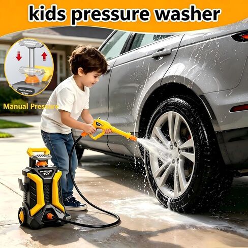 Car Wash Toy with Sprayer Water Gun, Toddler Outdoor Toys, Kids Pressure Washer Pretend Play Role Play Cleaning Toy Set for Kids Boy Girl Ages 3+ in Kuwait