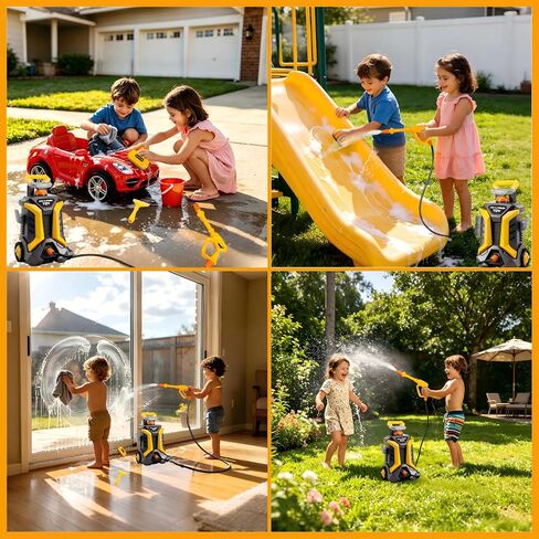 Car Wash Toy with Sprayer Water Gun, Toddler Outdoor Toys, Kids Pressure Washer Pretend Play Role Play Cleaning Toy Set for Kids Boy Girl Ages 3+ in Kuwait