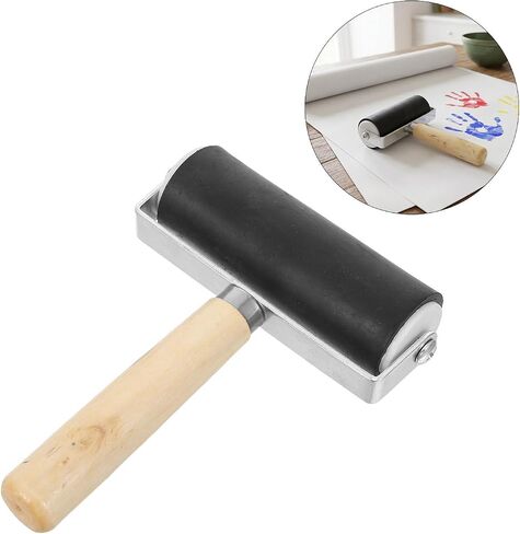 2pcs Linocut Ink Roller Wood Rubber Roller for Printmaking in Kuwait