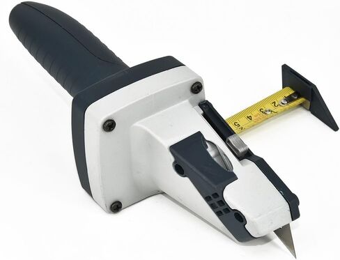 Manual Drywall Cutter with Tape Measure - Aluminum Gypsum Board Cutting Tool for Straight Lines & Circles - 230mm Silver Blue in Kuwait