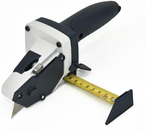 Manual Drywall Cutter with Tape Measure - Aluminum Gypsum Board Cutting Tool for Straight Lines & Circles - 230mm Silver Blue in Kuwait