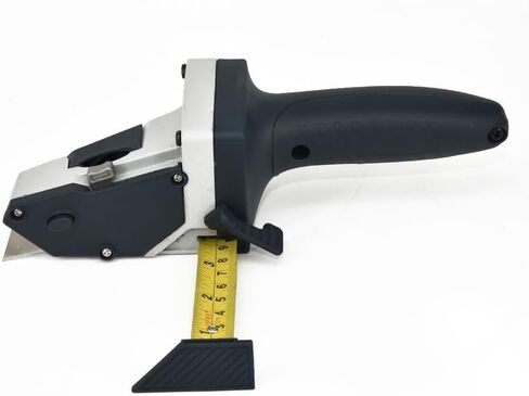 Manual Drywall Cutter with Tape Measure - Aluminum Gypsum Board Cutting Tool for Straight Lines & Circles - 230mm Silver Blue in Kuwait