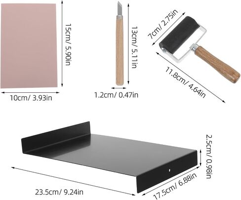 10pcs Rubber Stamp Making Kit with Metal Linocut Carving Tools in Kuwait