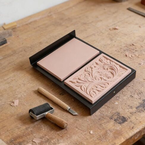 10pcs Rubber Stamp Making Kit with Metal Linocut Carving Tools in Kuwait