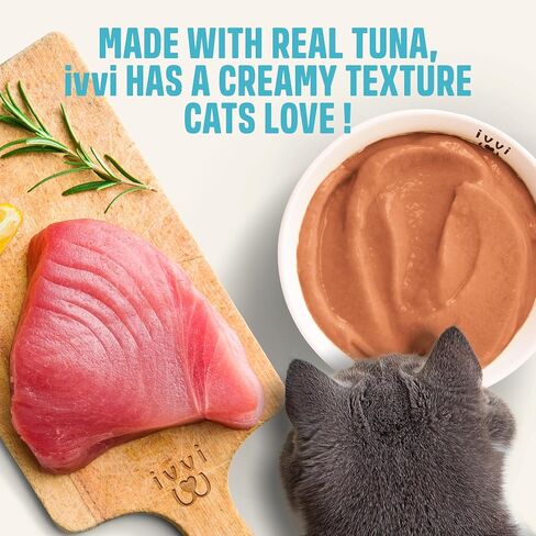 ivvi Multivitamin for Cats - Creamy Lickable Cat Supplement with Tuna, Vitamins, L-Lysine, Taurine & Salmon Oil - Daily Cat Wellness Support - 30 Pouches x 15 g in Kuwait