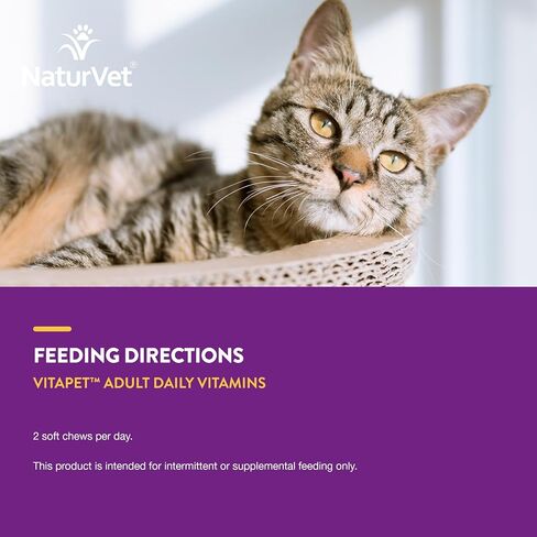 NaturVet VitaPet Senior Daily Vitamins Supplement for Cats - 60 Ct in Kuwait