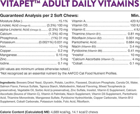 NaturVet VitaPet Senior Daily Vitamins Supplement for Cats - 60 Ct in Kuwait