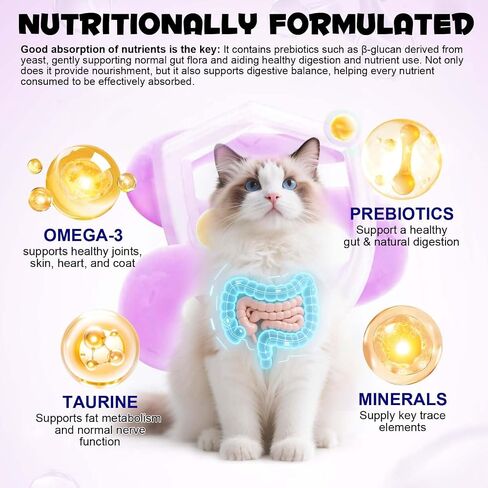 Cat Multivitamin Chews, 15-in-1 Multivitamin Cat Treats for Heart Health, Joint, Skin & Coat, Immune Digestive Support, Supplements & Vitaminsfor Cats, Chicken Flavour (30-Day Supply) in Kuwait