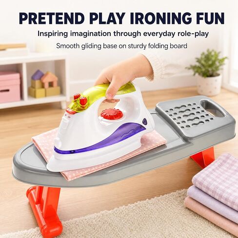 PowerTRC Kids Ironing Board Set with Light & Sound Iron, Dryer & Hangers in Saudi Arabia