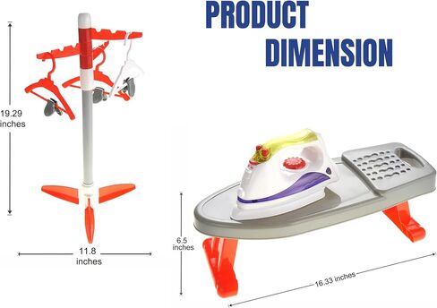PowerTRC Kids Ironing Board Set with Light & Sound Iron, Dryer & Hangers in Saudi Arabia